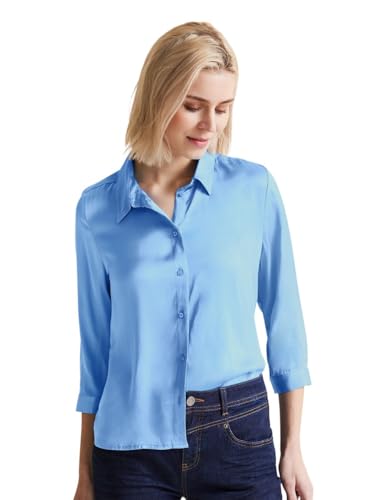 STREET ONE Damen Satin Hemdbluse, light spring blue, 40 von Street One