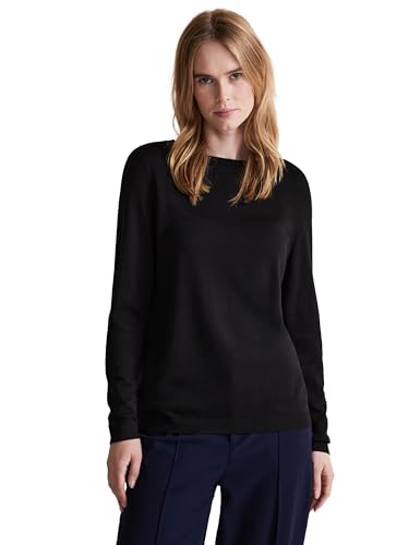 STREET ONE Damen Style OPR U-Boat Pullover Strickpullover, Black, 34 von Street One