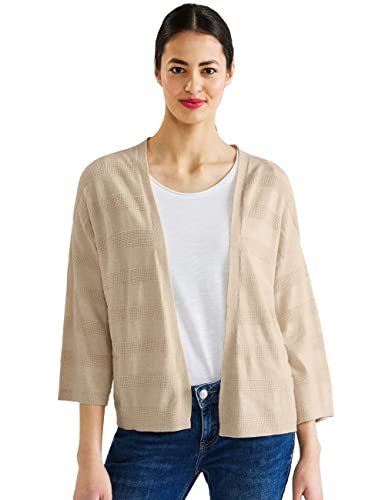 Street One Damen Strukturcardigan A253591, Light Smooth Sand Melange, 44 von Street One