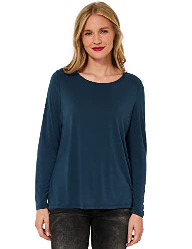 STREET ONE Damen A318769 Langarmshirt, deep Teal Blue, 36 von Street One