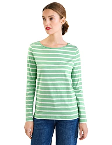 Street One Damen A319234 Streifenshirt, Light Brisk Green, 38 EU von Street One