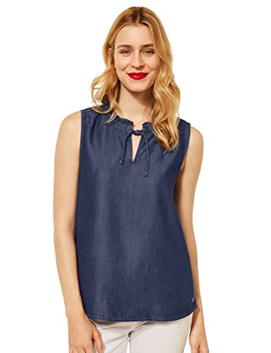 STREET ONE Damen A343348 Blusentop, Dark Blue Washed, 38 von Street One