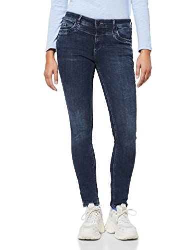 Street One Damen A375669 Jeanshose, Blue Black Random Wash, 26W / 32L EU von Street One