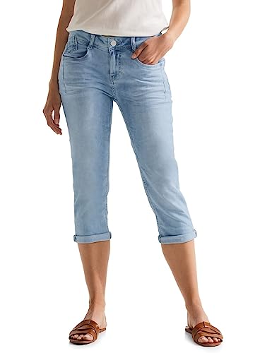 STREET ONE Damen A376645 3/4 Jeanshose, Light Blue Bleached, 25W / 22L EU von Street One