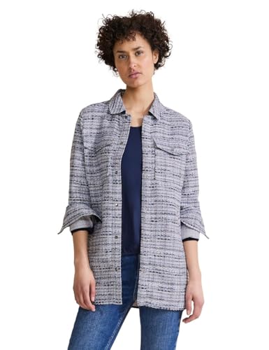 Street One Damen Boucle Overshirt gravity blue 38 von Street One