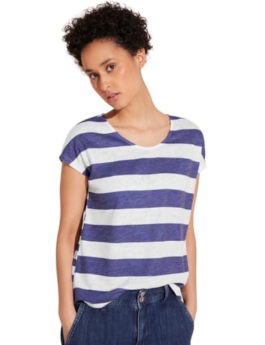 Street One Damen Gestreiftes T-Shirt deep water blue,40 von Street One