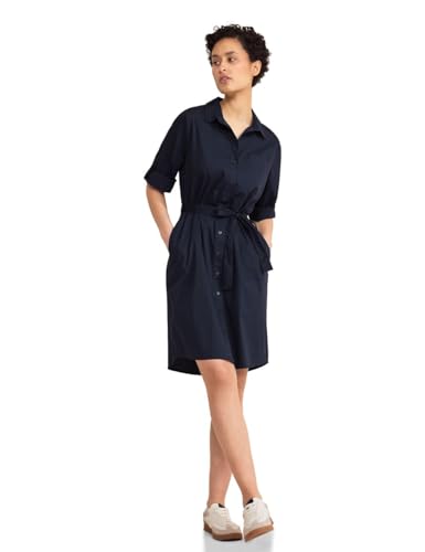 Street One Damen Kleid mit Bindegürtel deep blue 42 von Street One