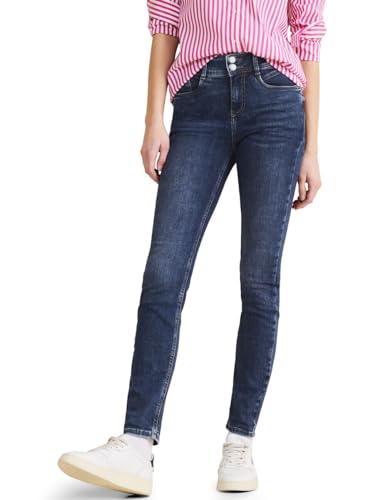 Street One Damen Style York Jeanshose Slim und High, Brilliant Indigo Random wash, 25W /30L von Street One