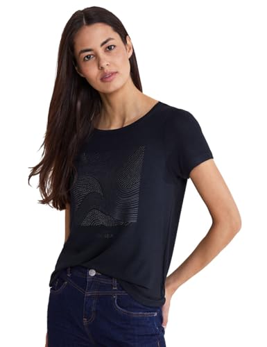 Street One Damen T-Shirt mit Dekoration deep blue 38 von Street One