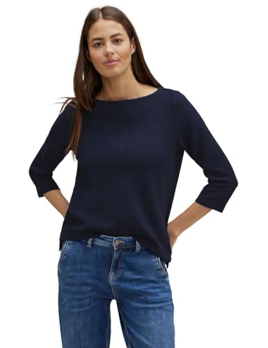 Street One Damen T-Shirt 3/4 Arm A320802 Deep Blue 40 von Street One