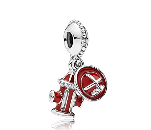 Streetculture Feuerwehr Hydrant Feuer Feuerlöscher Feuermelder - Bettelarmband Anhänger Schmuck Dekoration Zubehör 925 Silber Geschenk Sterlingsilber von Streetculture