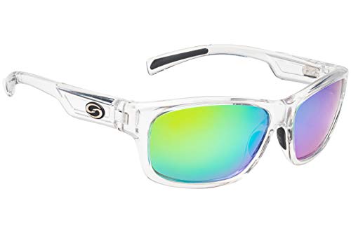 Strike King Sonnenbrille für Angler SK Pro Sunglasses, Modell:grün verspiegelte Gläser/transparenter Rahmen von Strike King