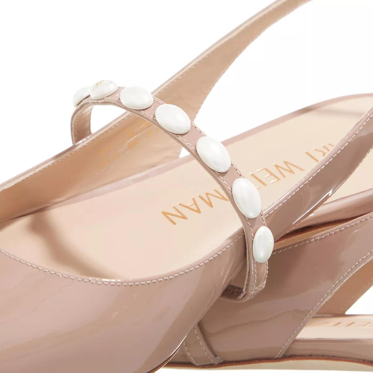 Stuart Weitzman Sandalen & Sandaletten - Emlia Pearlita Slingback Flat - Gr. 37 (EU) - in Beige - für Damen von Stuart Weitzman