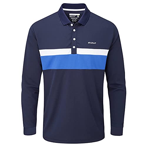 Stuburt Herren Bewegung Langarm Atmungsaktiv Golf-Poloshirt - Midnight - XXXL von Stuburt