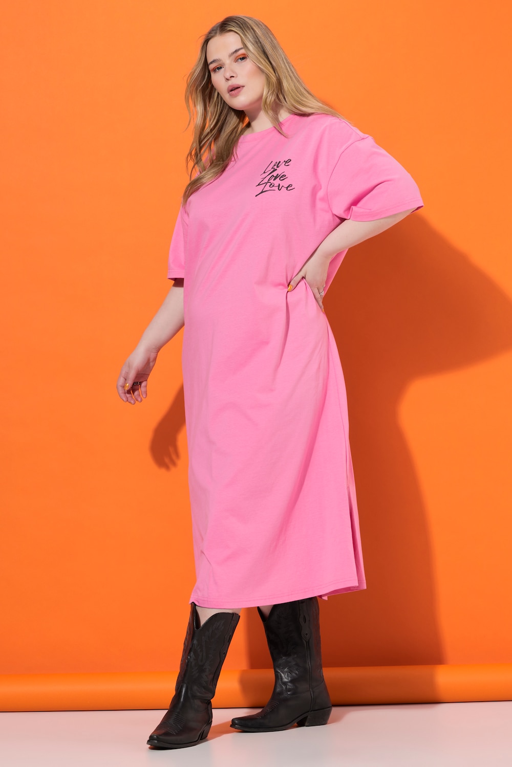 Große Größen Jerseykleid, Damen, rosa, Größe: 42/44, Baumwolle, Studio Untold Große Größen Jerseykleid, Damen, rosa, Größe: 42/44, Baumwolle, Studio Untold von Studio Untold