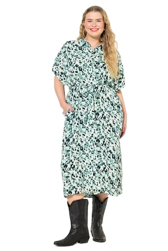 Studio Untold Damen große Größen Hemdblusen-Midikleid, Oversized, Allover-Print, Hemdkragen, Taillen-Bindegürtel diestelgrün 46+ 833788430-46+ Studio Untold Damen große Größen Hemdblusen-Midikleid, Oversized, Allover-Print, Hemdkragen, Taillen-Bindegürtel diestelgrün 46+ 833788430-46+ von Studio Untold