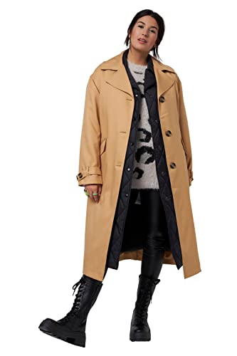 Studio Untold Damen große Größen Übergrößen Plus Size 2-in-1 Trenchcoat mit Steppweste, Oversized, Reverskragen, Langarm kamelhaar 46+ 814643300-46+ von Studio Untold