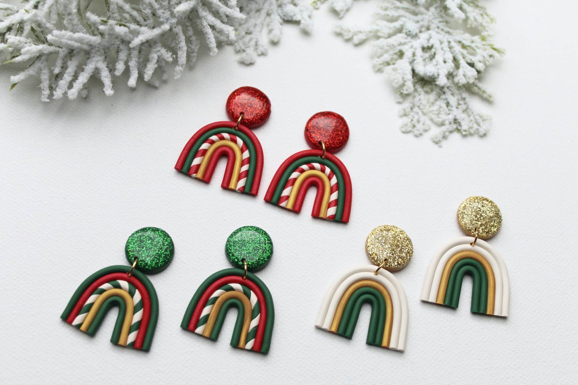 Rainbow Earrings, Christmas Polymer Clay , Statement Gift, Boho, Handmade, Unique Rainbow Earrings, Christmas Polymer Clay , Statement Gift, Boho, Handmade, Unique von StudioNiani