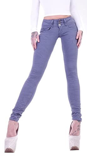 Damen Röhrenjeans Hosen Hüftjeans Jeans blau Damenjeans Damen-Hose-n Jeans-Hose-n Röhre-n Low-Waist Niedrige-r Leib-Höhe Bund Stretchjeans Stretch-Hose-n Skinny Gr Größe Grau-e Sexy S 36 von Style-Station