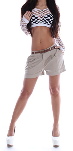Damen Stoff Hotpants Shorts Shorty Chino Stoffhose Beige Braun XS 34 36 S 38 M 40 L XL 42 gr größe Size tief eng kurz Stoffhose Hosen Sommer niedrig Slim mini knöpfe Taschen Kurze Short Panty Damen Stoff Hotpants Shorts Shorty Chino Stoffhose Beige Braun XS 34 36 S 38 M 40 L XL 42 gr größe Size tief eng kurz Stoffhose Hosen Sommer niedrig Slim mini knöpfe Taschen Kurze Short Panty von Style-Station