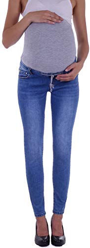 Damen Umstandsjeans Schwangerschaftsjeans Slim Schwangerschaft-s-Jeans Umstand-s-Hose Umstand-s-Hosen Röhre-n-Jeans Maternity Over-Size-Plus Big Gr große Größe-n dunkel-blau-e übergröße-n XL 42 von Style-Station