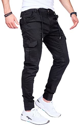 8008 Herren Cargohose aus Baumwolle männer Cargohose Chino Hose Freizeithose Slim fit Cargohose Slim fit Chino Hose stylisch Cargohose (as3, Numeric, Numeric_23, Regular, Regular, A-Black, 29) von Styleko