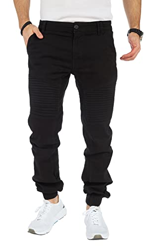 8009 Herren Cargohose aus Baumwolle männer Cargohose Chino Hose Freizeithose Slim fit Cargohose Slim fit Chino Hose stylisch Cargohose (C-Black, 33) von Styleko