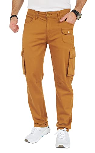 8012 Herren Cargohose aus Baumwolle männer Cargohose Chino Hose Freizeithose Slim fit Cargohose Slim fit Chino Hose stylisch Cargohose (as3, Numeric, Numeric_29, Regular, Regular, A-Camel, 34) von Styleko