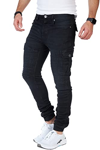 Styleko 8013 Herren Cargohose Männer Cargohose Herren Chino Hose Slim fit Cargohose Freizeithose Jeans Cargohose Destroyed Jeans (as3, Numeric, Numeric_29, Regular, Regular, A-Black, 29, Regulär) von Styleko