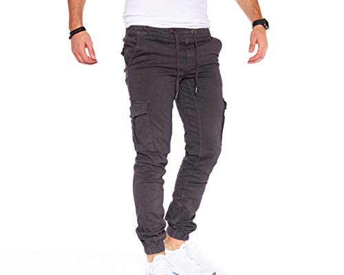 Styleko Cargohose Herren Cargohose aus Baumwolle Outdoorhose männer verwaschen Cargohose Chino Hose Freizeithose Jogging Hose treckking Hose Causual Hose |6 Taschen| 4 Farben 8001 (Antracite, 38) von Styleko