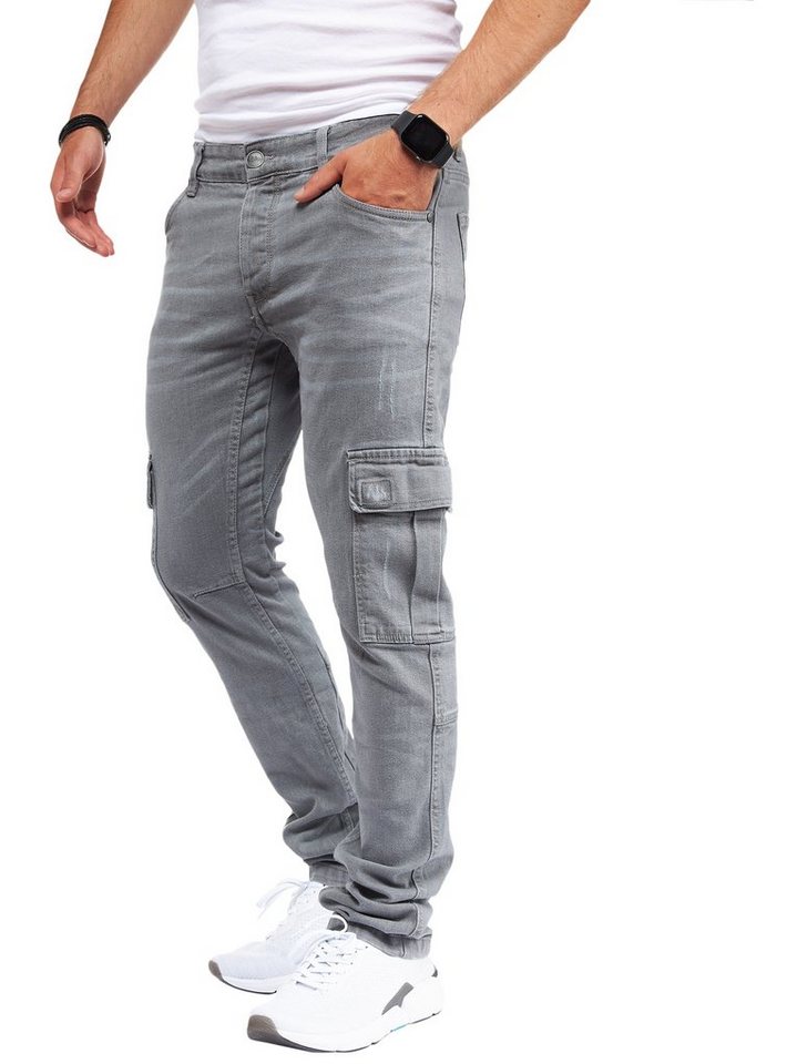 Styleko Chinohose Herren Cargohose Cargo Jeans Hose für Männer Jungen Regular Slim fit Denim Destroyed Jogger Freizeithose Casual Jeans Pants Jeans Herren Stretch 8004 von Styleko