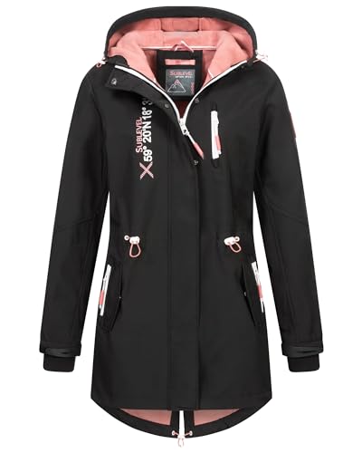 Damen Frühlings Jacke Softshell Outdoor Regen Übergangs Softshelljacke, Farbe:Schwarz, Größe:5XL 50 Damen Frühlings Jacke Softshell Outdoor Regen Übergangs Softshelljacke, Farbe:Schwarz, Größe:5XL 50 von Sublevel