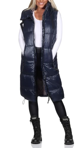 Sublevel Damen 3/4-lange Steppweste mit Kapuze LSL-461 Navy M Sublevel Damen 3/4-lange Steppweste mit Kapuze LSL-461 Navy M von Sublevel