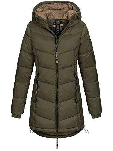 Sublevel Damen Jacke Steppmantel LSL-412 Kurzmantel mit gefütterter Kapuze Mistletoe Green L Sublevel Damen Jacke Steppmantel LSL-412 Kurzmantel mit gefütterter Kapuze Mistletoe Green L von Sublevel