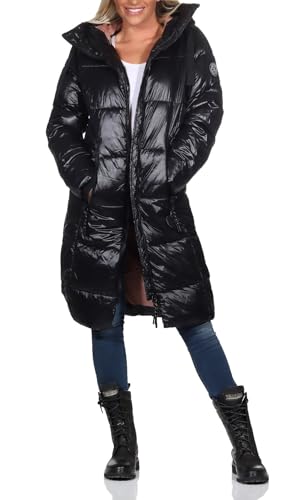 Sublevel Damen Jacke Steppmantel LSL-437 gesteppter Parka mit Kapuze Black XL Sublevel Damen Jacke Steppmantel LSL-437 gesteppter Parka mit Kapuze Black XL von Sublevel