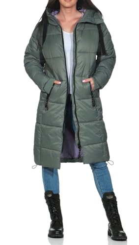 Sublevel Damen Jacke Steppmantel LSL-437 gesteppter Parka mit Kapuze Middle Green L Sublevel Damen Jacke Steppmantel LSL-437 gesteppter Parka mit Kapuze Middle Green L von Sublevel