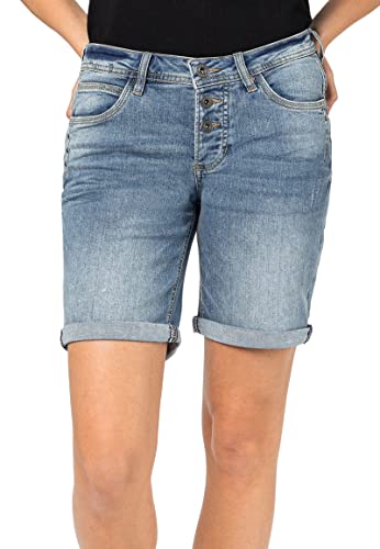 Sublevel Damen Jeans Bermuda-Shorts mit Denim Aufschlag Light-Blue L von Sublevel
