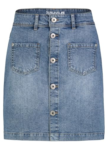 Sublevel Damen Mini Jeans Rock LSL-493 kurzer Damenrock sichtbare Knopfleiste Light Blue Denim L189 XS Sublevel Damen Mini Jeans Rock LSL-493 kurzer Damenrock sichtbare Knopfleiste Light Blue Denim L189 XS von Sublevel