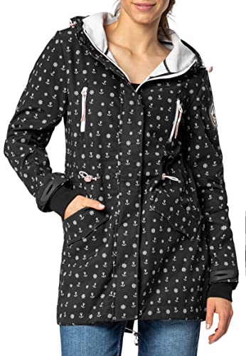 Sublevel Damen Softshell-Jacke Kurzmantel mit Kapuze & Print Black M Sublevel Damen Softshell-Jacke Kurzmantel mit Kapuze & Print Black M von Sublevel