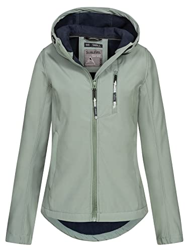 Sublevel Damen Softshelljacke LSL-442 wasserabweisende Jacke mit Kapuze Mineral Green XL Sublevel Damen Softshelljacke LSL-442 wasserabweisende Jacke mit Kapuze Mineral Green XL von Sublevel