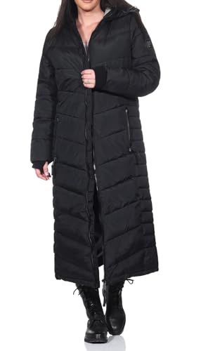 Sublevel Damen Steppmantel extralang LSL-491 gesteppter Wintermantel mit Kapuze Black S Sublevel Damen Steppmantel extralang LSL-491 gesteppter Wintermantel mit Kapuze Black S von Sublevel