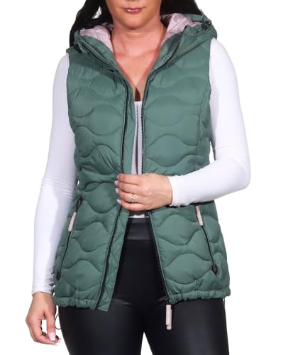 Sublevel Damen Steppweste LSL-464 gesteppte Damenweste mit Kapuze Dark Green M Sublevel Damen Steppweste LSL-464 gesteppte Damenweste mit Kapuze Dark Green M von Sublevel