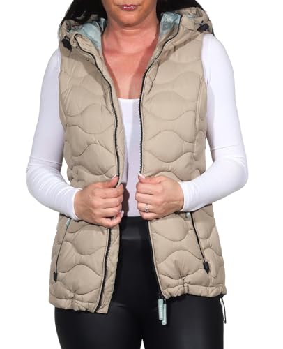 Sublevel Damen Steppweste LSL-464 gesteppte Damenweste mit Kapuze Light Beige M Sublevel Damen Steppweste LSL-464 gesteppte Damenweste mit Kapuze Light Beige M von Sublevel