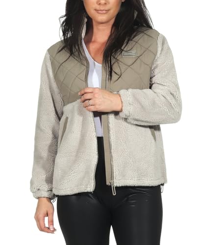 Sublevel Damen Teddy-Fleecejacke LSL-484 Plüschjacke mit Steppbesatz und Kragen Light Beige XS Sublevel Damen Teddy-Fleecejacke LSL-484 Plüschjacke mit Steppbesatz und Kragen Light Beige XS von Sublevel