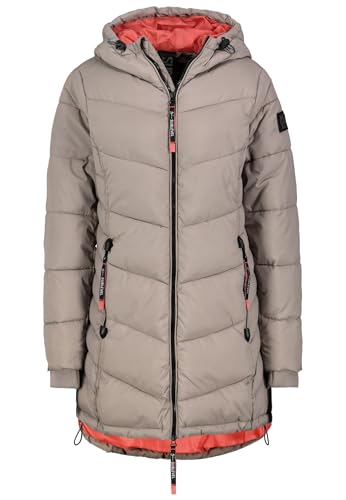 Sublevel Damen Winterjacke Stepp-Mantel mit Kapuze lang & tailliert, Outdoorjacke für Damen Light-Brown XL Sublevel Damen Winterjacke Stepp-Mantel mit Kapuze lang & tailliert, Outdoorjacke für Damen Light-Brown XL von Sublevel