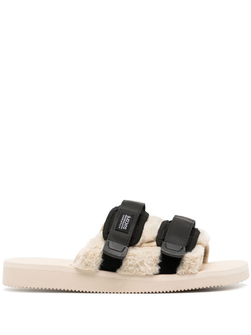 Suicoke Moto Pantoletten mit Logo-Patch - Braun von Suicoke