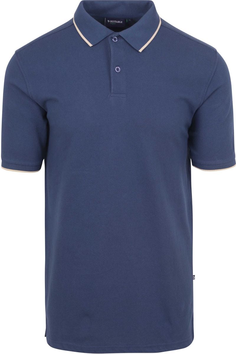 Suitable Respect Poloshirt Tip Ferry Denim Blau - Größe S von Suitable