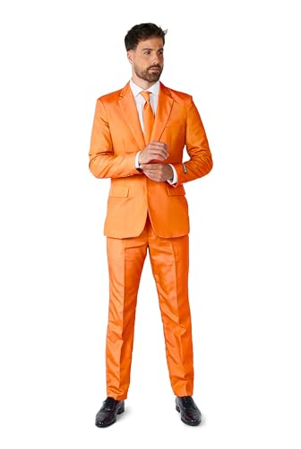 Suitmeister Partykostüme für Herren - Einfarbiger Anzug für Kostüme für Karneval, Halloween-Partys und Themenpartys - Orange, Größe XL von Suitmeister