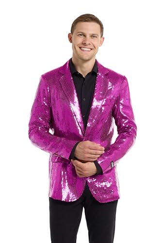Suitmeister Rosa Party-Blazer für Herren - Weihnachten, Silvesterparty - Glänzende Pailletten-Anzugjacke - Rosa Suitmeister Rosa Party-Blazer für Herren - Weihnachten, Silvesterparty - Glänzende Pailletten-Anzugjacke - Rosa von Suitmeister
