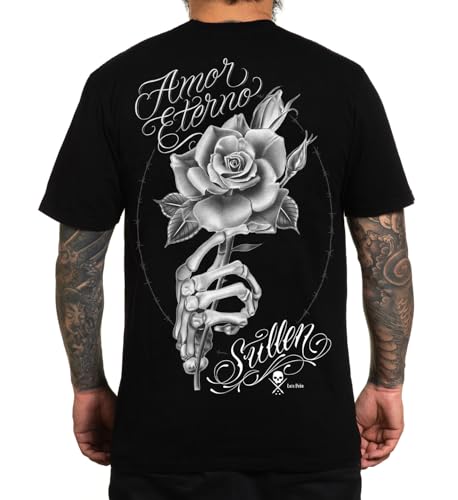 Sullen Men's Amor Eterno Premium Jet Black Short Sleeve T Shirt XL von Sullen